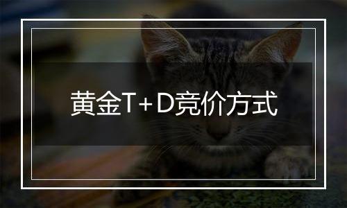 黄金T+D竞价方式