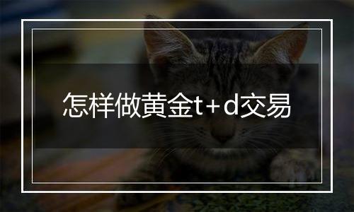 怎样做黄金t+d交易