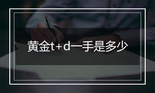 黄金t+d一手是多少