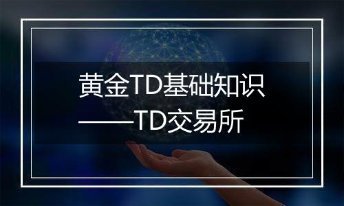 黄金TD基础知识——TD交易所