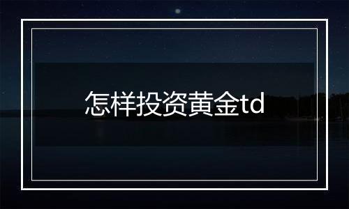 怎样投资黄金td