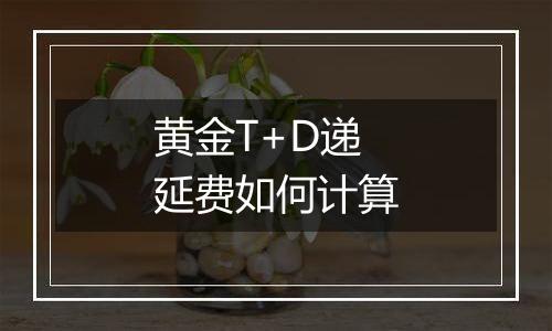 黄金T+D递延费如何计算