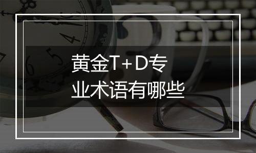 黄金T+D专业术语有哪些