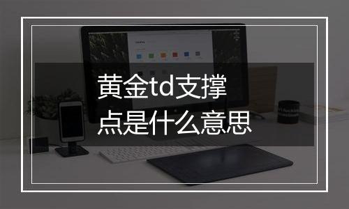 黄金td支撑点是什么意思