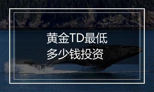 黄金TD最低多少钱投资