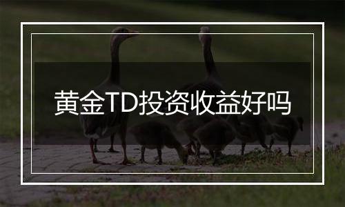 黄金TD投资收益好吗