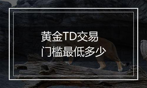 黄金TD交易门槛最低多少
