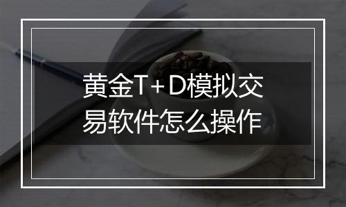 黄金T+D模拟交易软件怎么操作