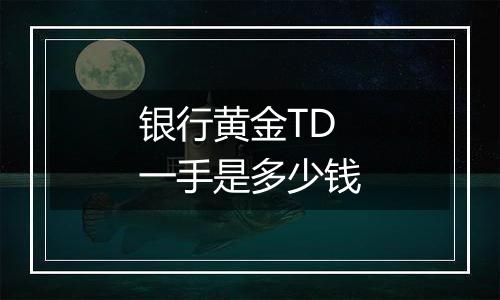 银行黄金TD一手是多少钱