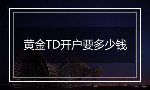 黄金TD开户要多少钱