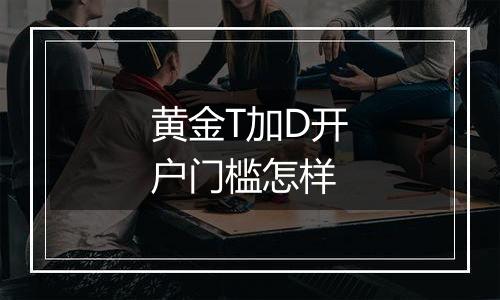 黄金T加D开户门槛怎样