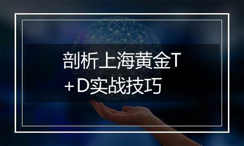 剖析上海黄金T+D实战技巧