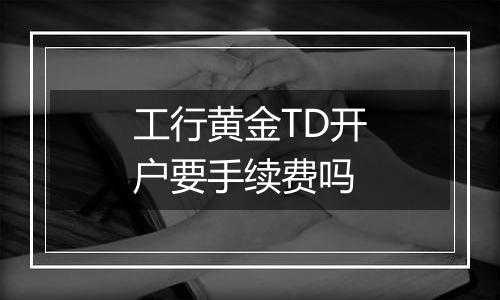 工行黄金TD开户要手续费吗