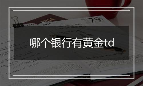 哪个银行有黄金td