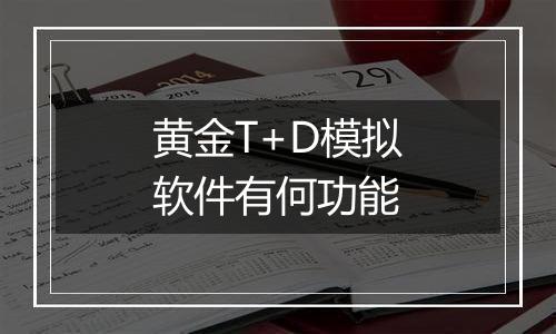黄金T+D模拟软件有何功能