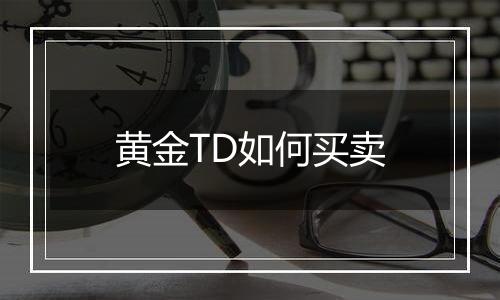 黄金TD如何买卖
