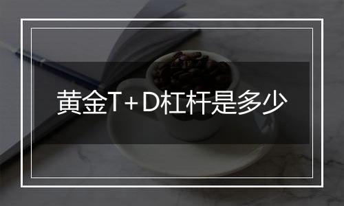 黄金T+D杠杆是多少