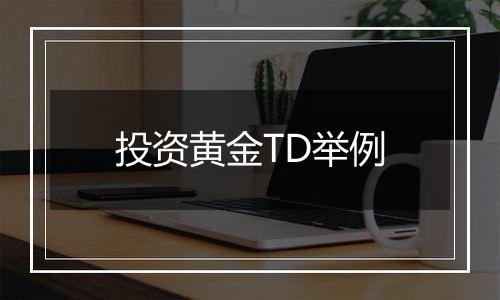 投资黄金TD举例