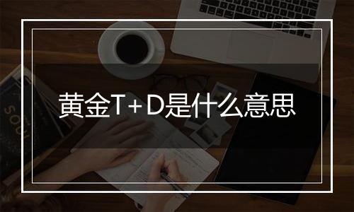黄金T+D是什么意思