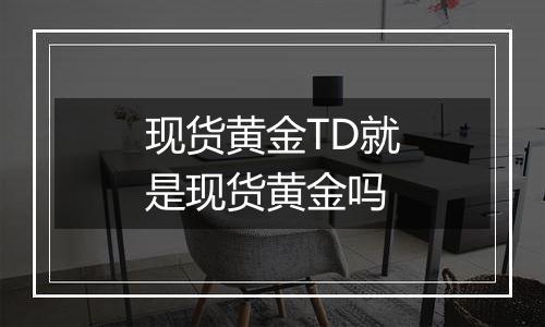 现货黄金TD就是现货黄金吗
