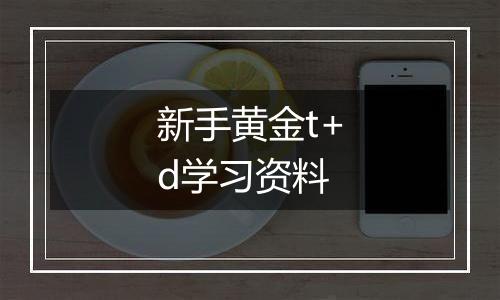 新手黄金t+d学习资料