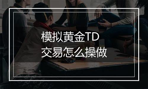模拟黄金TD交易怎么操做