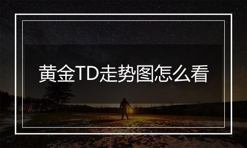 黄金TD走势图怎么看