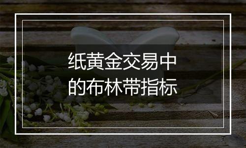 纸黄金交易中的布林带指标