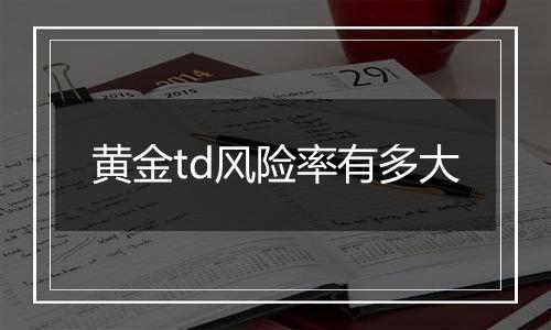 黄金td风险率有多大