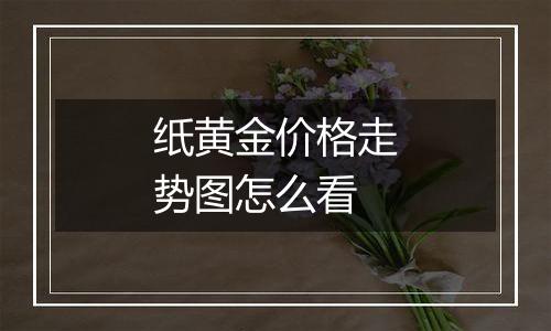 纸黄金价格走势图怎么看