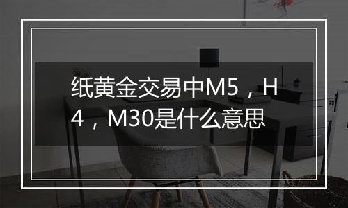 纸黄金交易中M5,H4,M30是什么意思