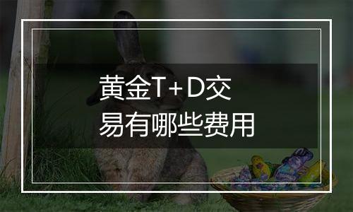黄金T+D交易有哪些费用