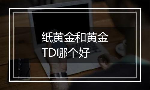 纸黄金和黄金TD哪个好
