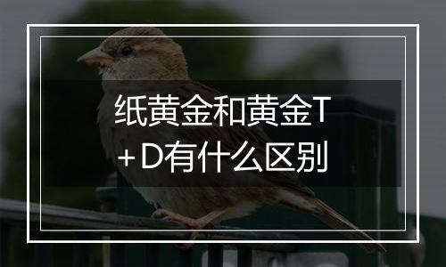 纸黄金和黄金T+D有什么区别