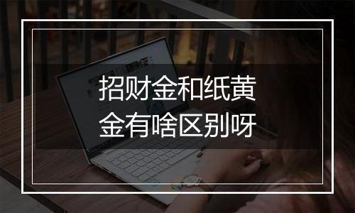 招财金和纸黄金有啥区别呀