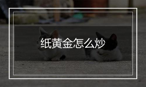 纸黄金怎么炒