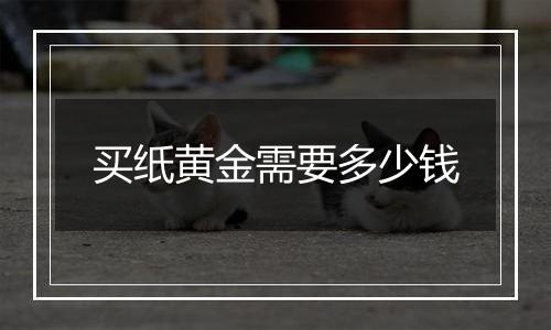 买纸黄金需要多少钱