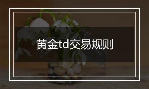 黄金td交易规则