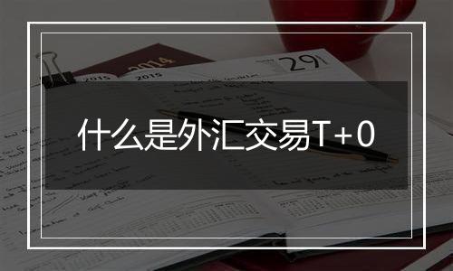 什么是外汇交易T+0