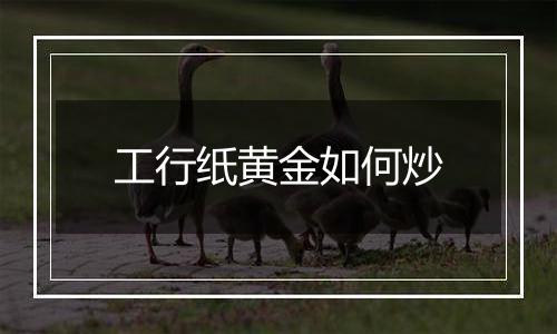 工行纸黄金如何炒