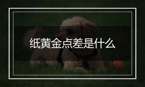 纸黄金点差是什么
