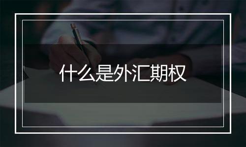 什么是外汇期权