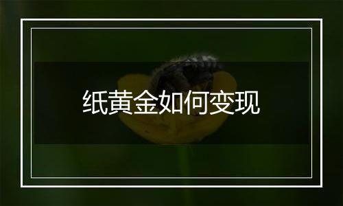 纸黄金如何变现