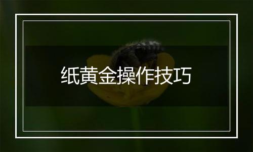 纸黄金操作技巧