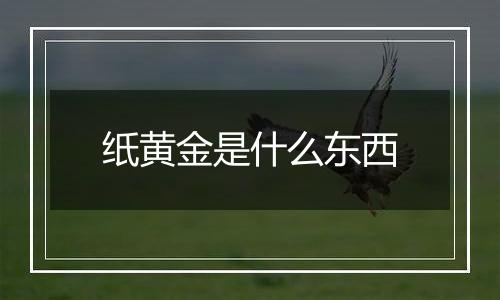 纸黄金是什么东西