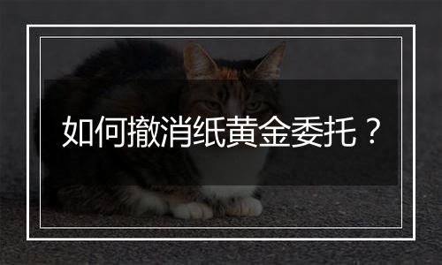 如何撤消纸黄金委托?
