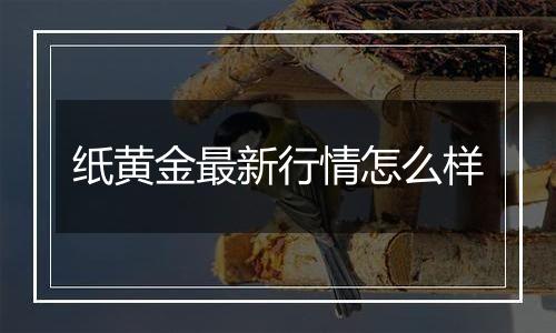 纸黄金最新行情怎么样