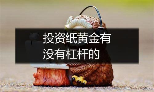 投资纸黄金有没有杠杆的