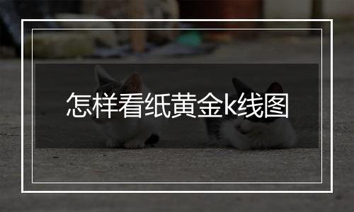 怎样看纸黄金k线图