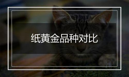 纸黄金品种对比